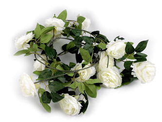 Umělá girlanda popínavá růže - 1 ks - 2 krémová nejsvět.