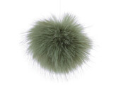 Kožešinová bambule s poutkem Ø8 cm - 6 ks - 6 zelená