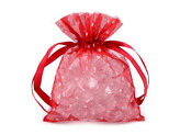 Dárkový pytlík puntíky 10x13 cm organza - 10 ks - 9 14 bordó