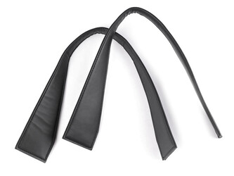 Koženková ucha na tašky polotovar délka 47 cm - 2 ks - černá
