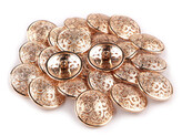 Kovový knoflík filigrán velikost 40" - 100 ks - 5 růžové zlato