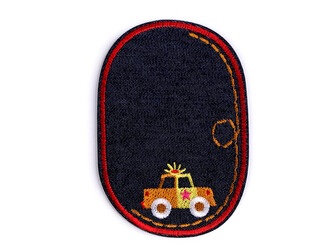 Nažehlovačka / záplata riflová auto - 10 ks - 3 červená