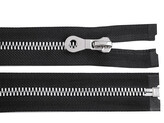 Kostěný zip, imitace kovu No 8 délka 70 cm bundový - 1 ks - 322 černá