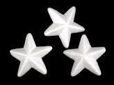 Hvězda 3D Ø8,5 cm polystyren - 20 ks - bílá