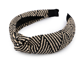 Široká čelenka do vlasů s uzlem boho - 1 ks - 3 černá