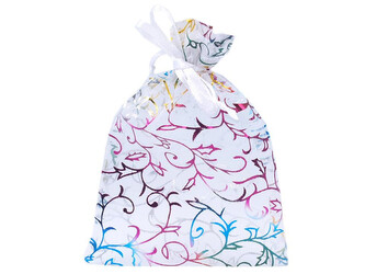 Dárkový pytlík 8,5x12,5 cm organza barevný lurex - 10 ks - viz foto