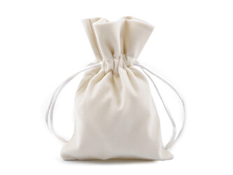 Dárkový pytlík 8,5x11 cm sametový - 50 ks - 10 krémová