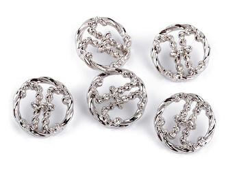 Kovový knoflík velikost 24"; 32"; 38" - 5 ks - 3 (38") nikl