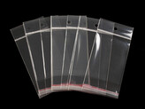PP sáček s lepicí klopou a závěsem 7x9 cm - 100 ks - transparent