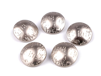 Kovový knoflík jemně tepaný velikost 24"; 30"; 38" - 20 ks - 3 (38") nikl