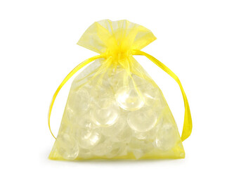 Dárkový pytlík 9x11 cm organza - 100 ks - 5 žlutá