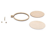 Malý dřevěný rámeček / přívěsek na vyšívání ovál, kruh - 1 ks - 2 (32x67 mm) přírodní