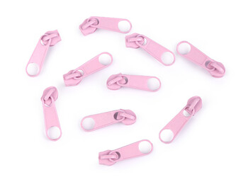 Jezdec ke spirálovým zipům No 3 pro metráž typu POL - 100 ks - 133 růžová světlá