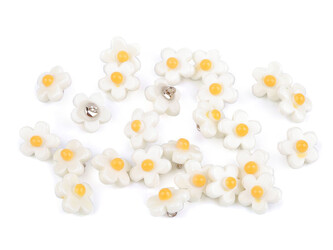 Knoflík květ velikost 22" - 25 ks - 1 Off White