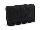 Dámská peněženka textilní s flitry 10x15 cm - 1 ks - 4 černá