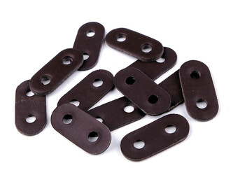 Brzdičky z eko kůže 16x34 mm - 20 ks - 2 hnědá tmavá