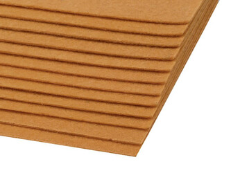 Látková dekorativní plsť / filc 20x30 cm - 12 ks - 16 (F86) hnědá koňak