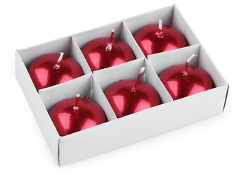 Plovoucí svíčky Ø4,5 cm - 6 ks - 4 červená perleť