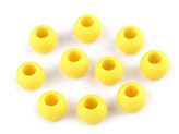 Plastové korálky matné s velkým průvlekem 10x12 mm - 700 ks - 24 (1) žlutá