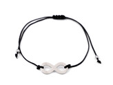 Náramek shamballa nekonečno z nerezové oceli - 1 ks - černá