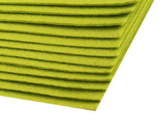 Látková dekorativní plsť / filc 20x30 cm - 12 ks - 3 (F18) zelená jablková