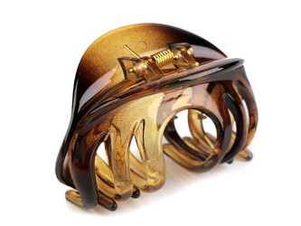 Skřipec do vlasů 45x75 mm - 12 ks - 2 hnědá