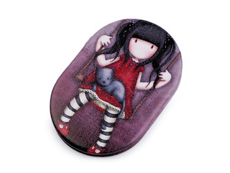 Kapesní zrcátko holčička - 1 ks - 3 fialová tmavá