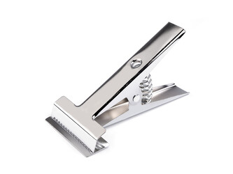 Klip kovový pružinový na látky 8 cm silný - 1 ks - nikl