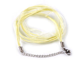Víceřadá šňůrka s karabinkou z nerezové oceli délka 43 cm - 100 ks - 17 žlutá světlá