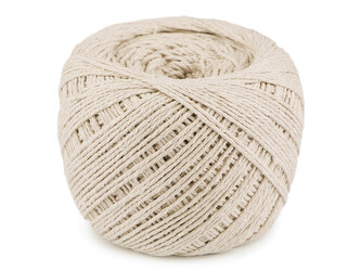 Bavlněná příze macrame Ø2-2,5 mm rozčesávací - 1 ks - 3 režná