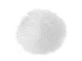 Kožešinová bambule s poutkem Ø12 a 14 cm - 6 ks - 1 (Ø12 cm) bílá