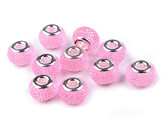 Plastové korálky s velkým průvlekem 9x14 mm - 10 ks - 18 (057) růžová sv.