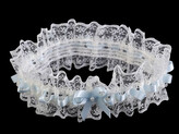 Svatební podvazek krajkový - 1 ks - 4 (4,5 cm) Off White