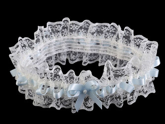 Svatební podvazek krajkový - 1 ks - 4 (4,5 cm) Off White