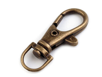 Kovová karabina s obrtlíkem průvlek 10 mm - 20 ks - 3 staromosaz