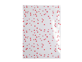 Celofánový průhledný sáček srdíčka 13x18 cm - 100 ks - 3 červená