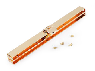 Rámeček na výrobu kabelky 12 cm vkládací - 1 ks - růžové zlato