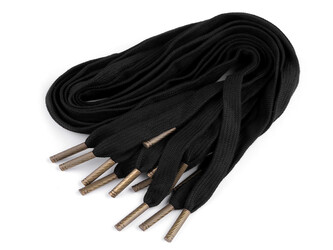 Oděvní šňůra s koncovkami do kapucí, délka 135 cm - 10 ks - 3 černá