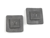 Dekorační aplikace / nášivka koruna 30x30 mm na oděv - 10 ks - 1 šedá neutrální