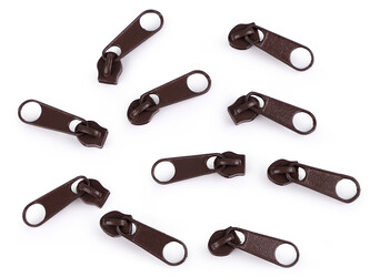 Jezdec ke spirálovým zipům No 3 pro metráž typu POL - 100 ks - 304 hnědá čokoládová