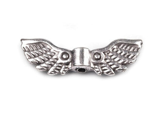 Ozdobný díl 7x22 mm křídla - 50 ks - platina