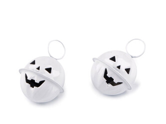 Rolnička dýně halloween Ø24 mm s kroužkem - 10 ks - 1 bílá