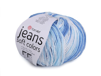 Pletací příze Jeans Soft Color 50 g - 1 ks - 5 (6213) modrá jemná
