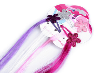 Pramínky do vlasů s pukačkou - 48 ks - 1 mix květ