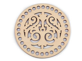 Víko na pletení / háčkování mandala Ø15 cm - 1 ks - 5 přírodní sv.