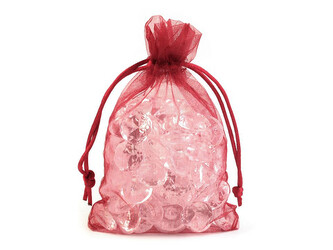 Dárkový pytlík 10x15 cm organza - 10 ks - 13 červená vánoční