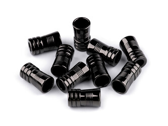 Kovová koncovka na šňůru Ø5 mm / ozdoba - 20 ks - 2 nikl černý