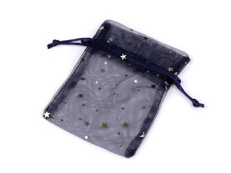 Dárkový pytlík hvězda 10x13 cm tylový - 10 ks - 3 modrá tmavá