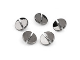 Kovový knoflík s broušenými kamínky velikost 28"; 38" - 5 ks - 1 (28") nikl černý