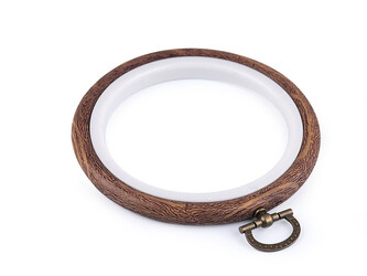 Vyšívací kruh / rámeček k zavěšení Ø9 cm - 5 ks - hnědá